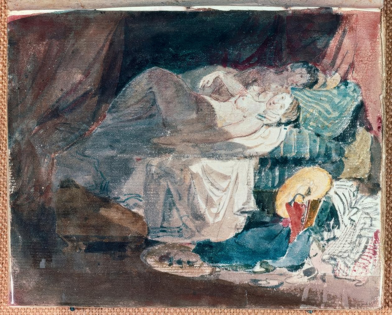 Nahá dívka a společník na posteli od Joseph Mallord William Turner