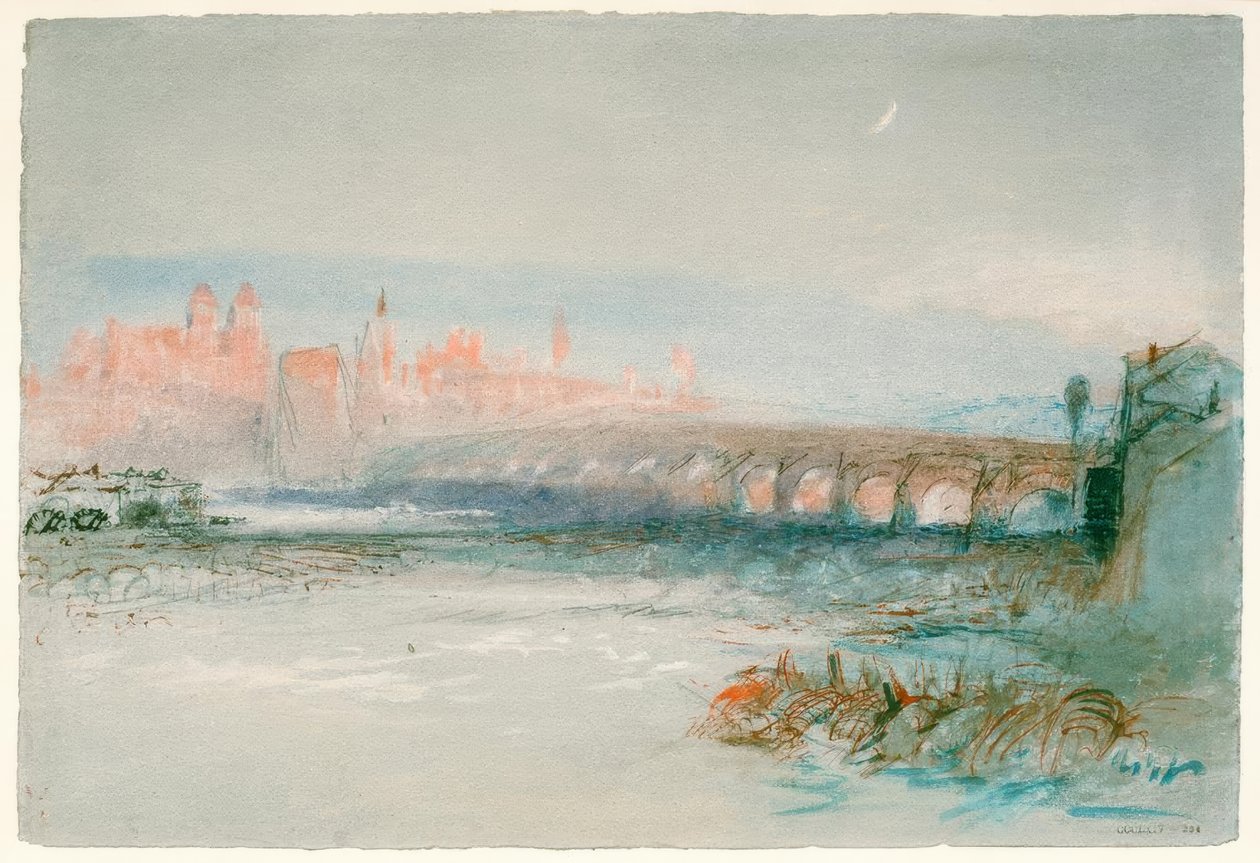 Pohled na Regensburg z druhé strany Dunaje od Joseph Mallord William Turner