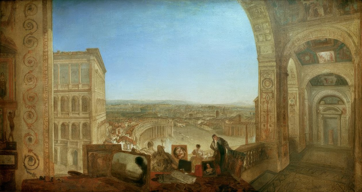 Řím, z Vatikánu. Raffaelle v doprovodu La Fornariho od Joseph Mallord William Turner