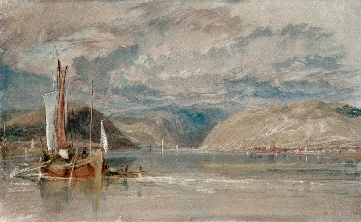 Rüdesheim, pohled na jezero Binger Loch od Joseph Mallord William Turner
