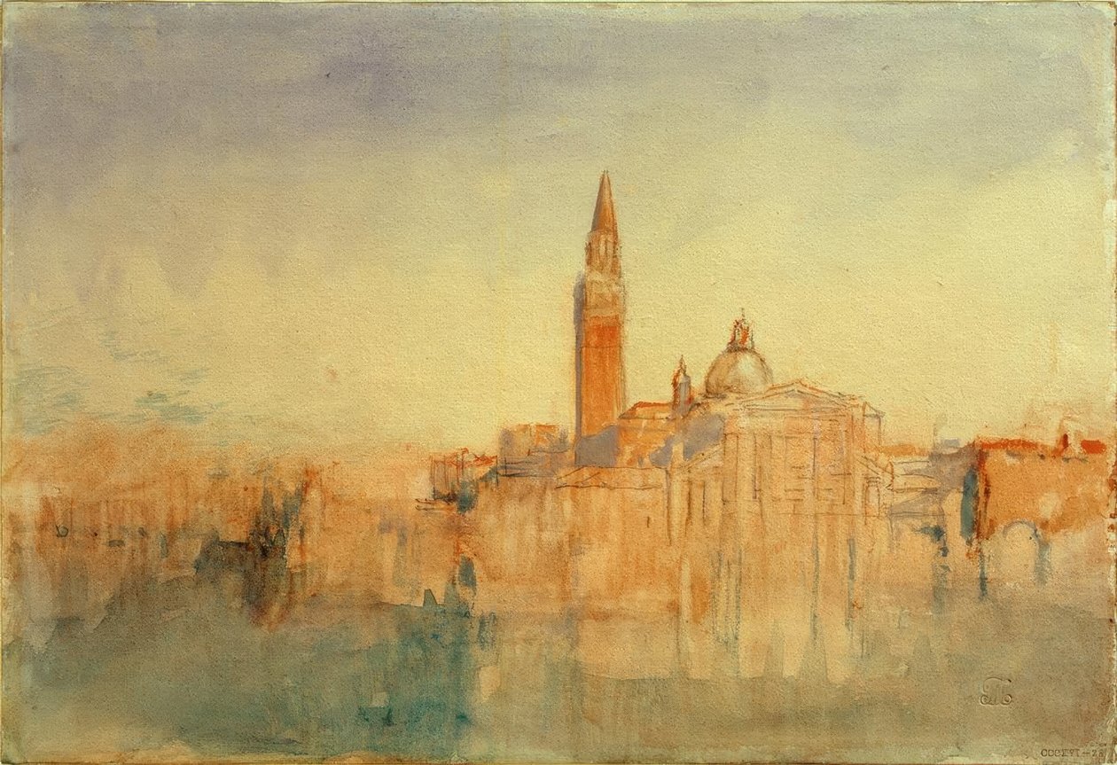 San Giorgio Maggiore při západu slunce, od hotelu Europa od Joseph Mallord William Turner