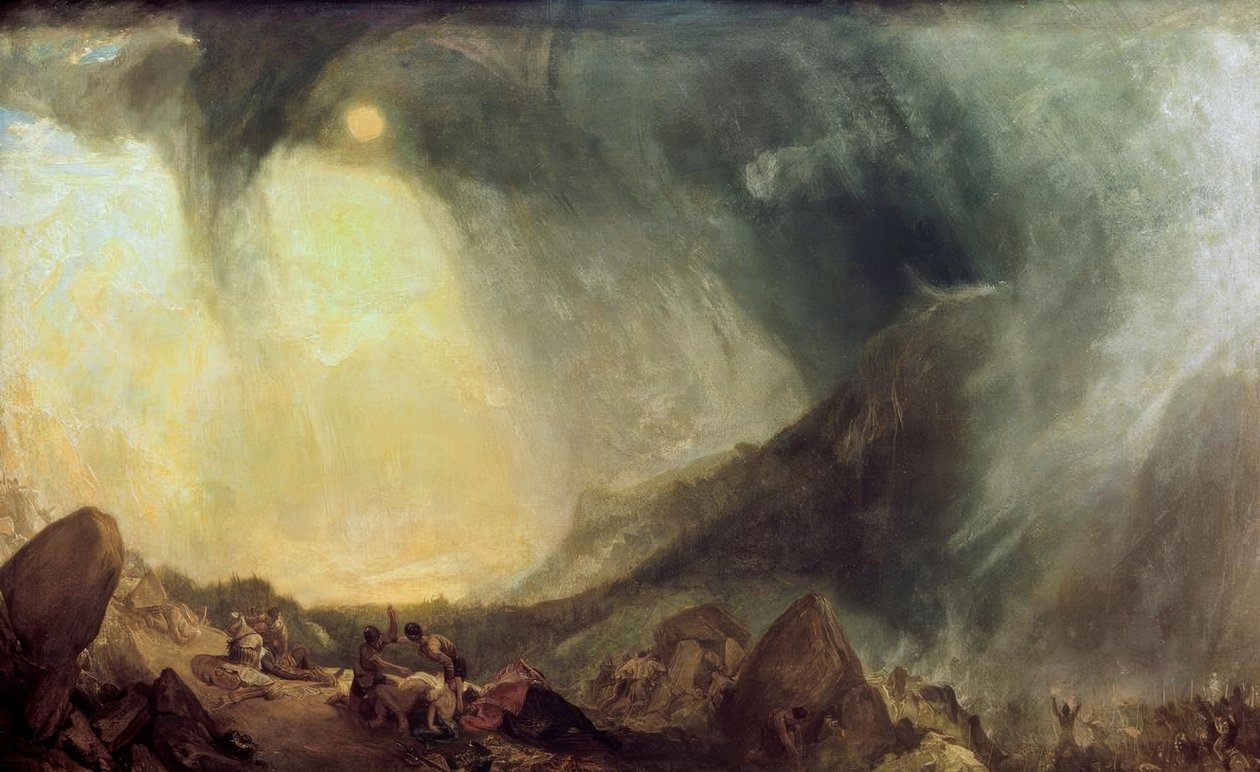 Sněhová bouře: Hannibal a jeho armáda při přechodu Alp od Joseph Mallord William Turner