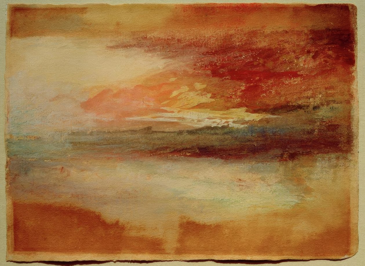 Západ slunce na pobřeží v Margate (?) od Joseph Mallord William Turner