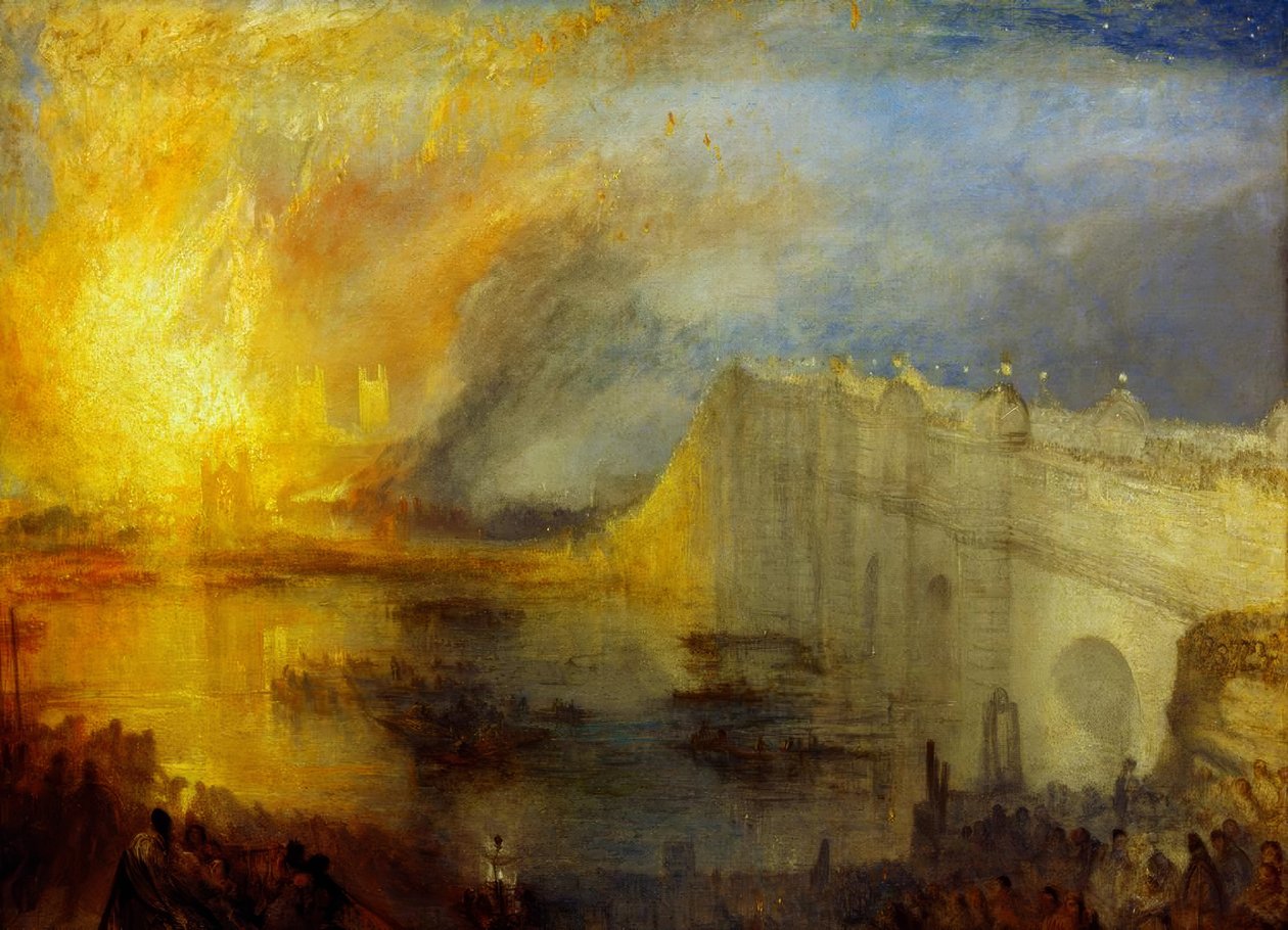 Vypálení sněmovny lordů a Commons, 16. října, od Joseph Mallord William Turner