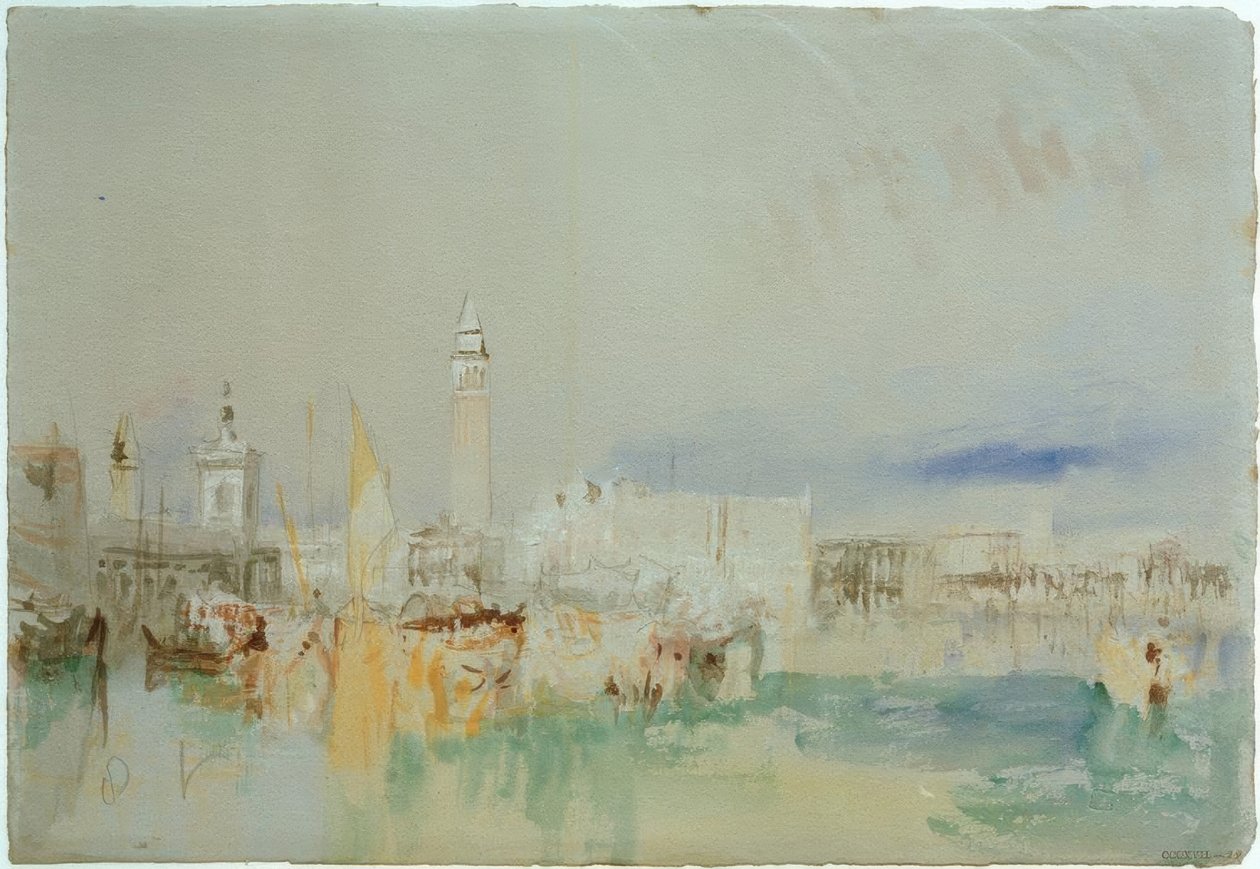 Dogana, Campanile of San Marco a Dóžecí palác od Joseph Mallord William Turner