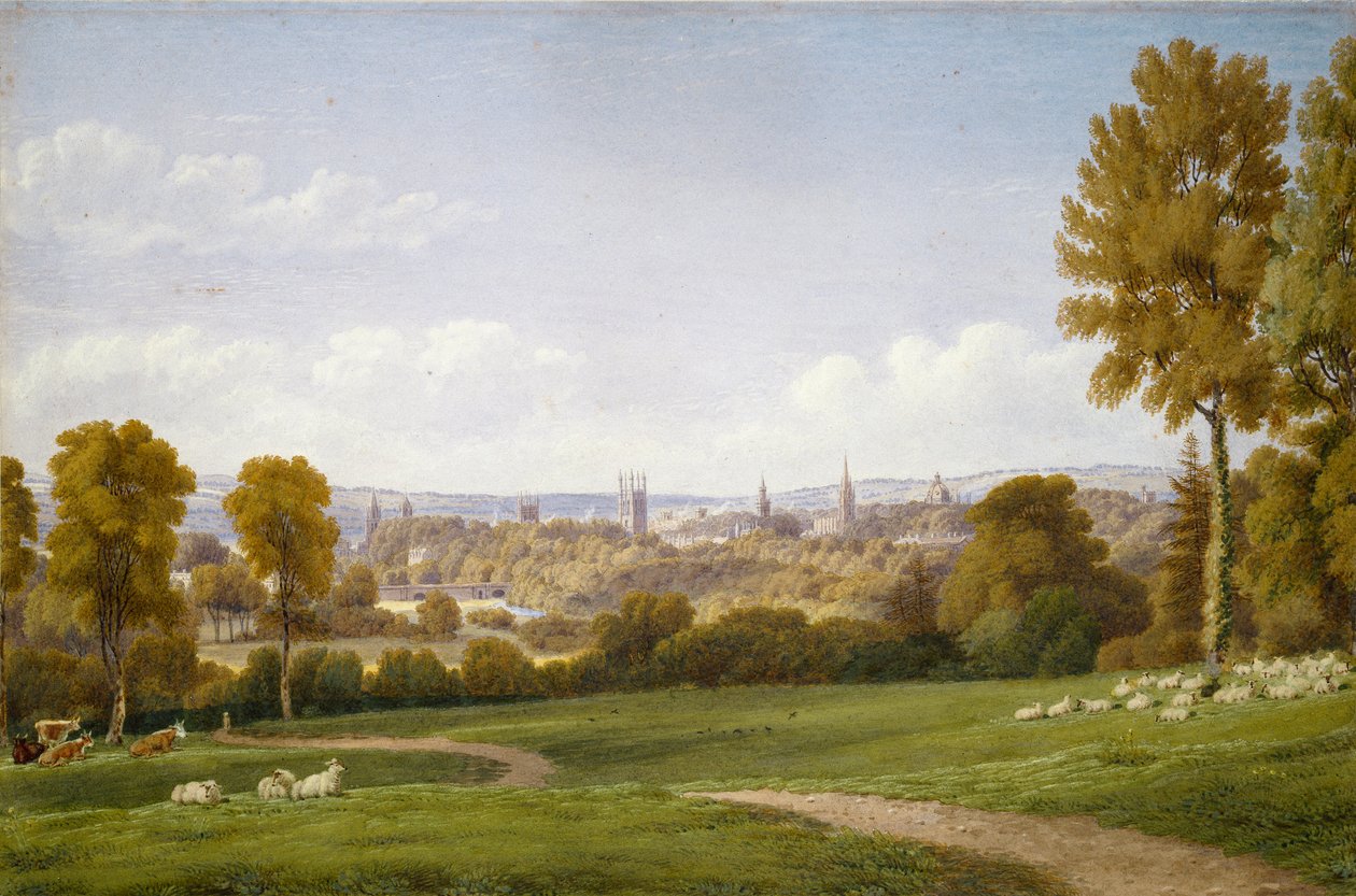 Pohled na Oxford z Headingtonu, c1803-1804 od Joseph Mallord William Turner