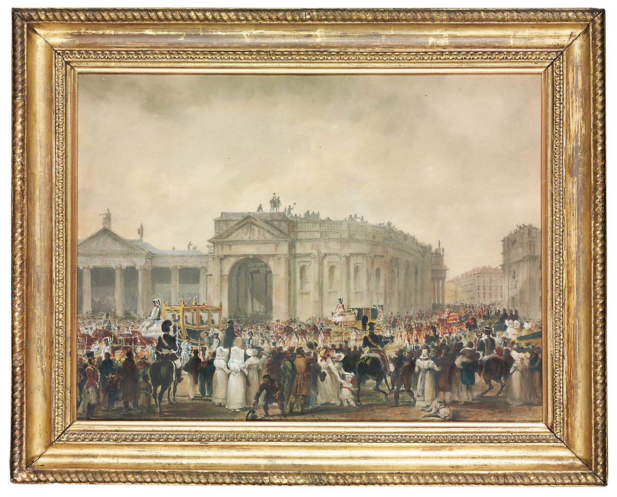 King George IV na College Green, Dublin od William Turner de Lond