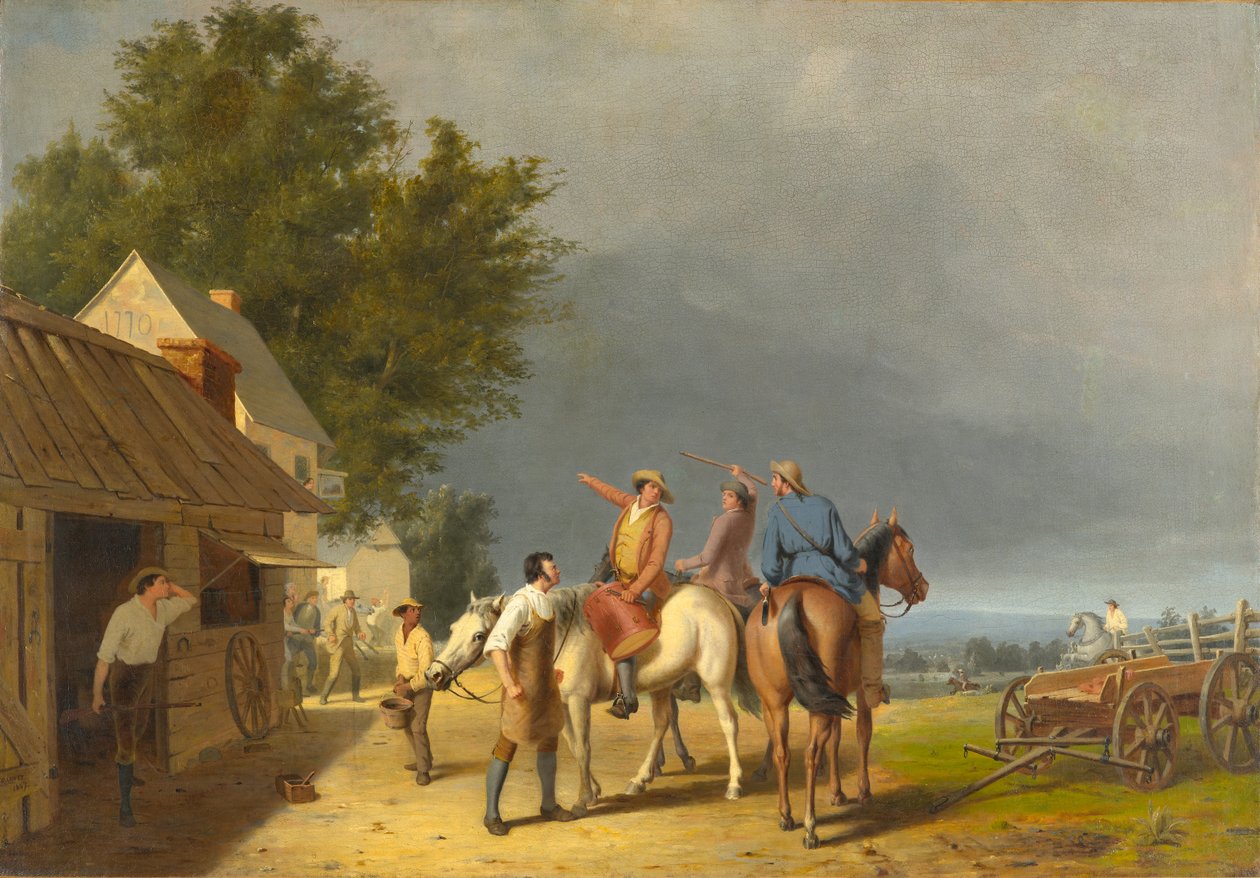První zprávy o bitvě u Lexingtonu, 1847 od William Tylee Ranney