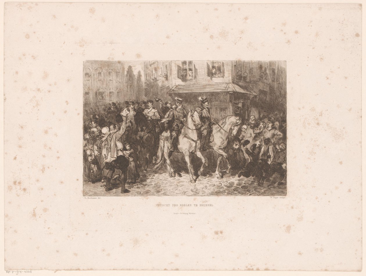 Vstup šlechticů do Bruselu, 1566 Vstup šlechticů v Bruselu (titul na předmětu) od William Unger