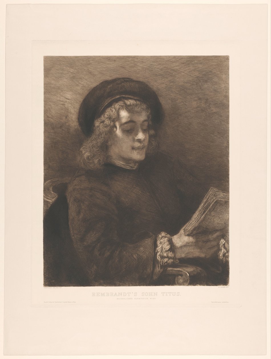 Rembrandtův syn Titus. O Rembrandtovi. Verlag der Gesellschaft f. Umění ve Vídni od William Unger