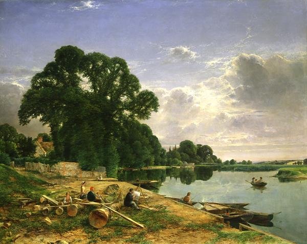 Na Temži, asi 1870 (olej na plátně) od William W. Gosling