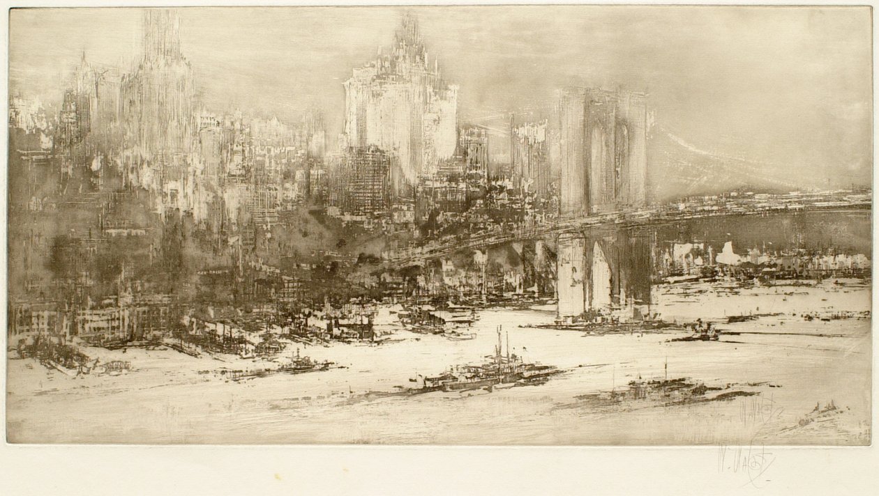 Brooklynský most, New York (velká deska) od William Walcot
