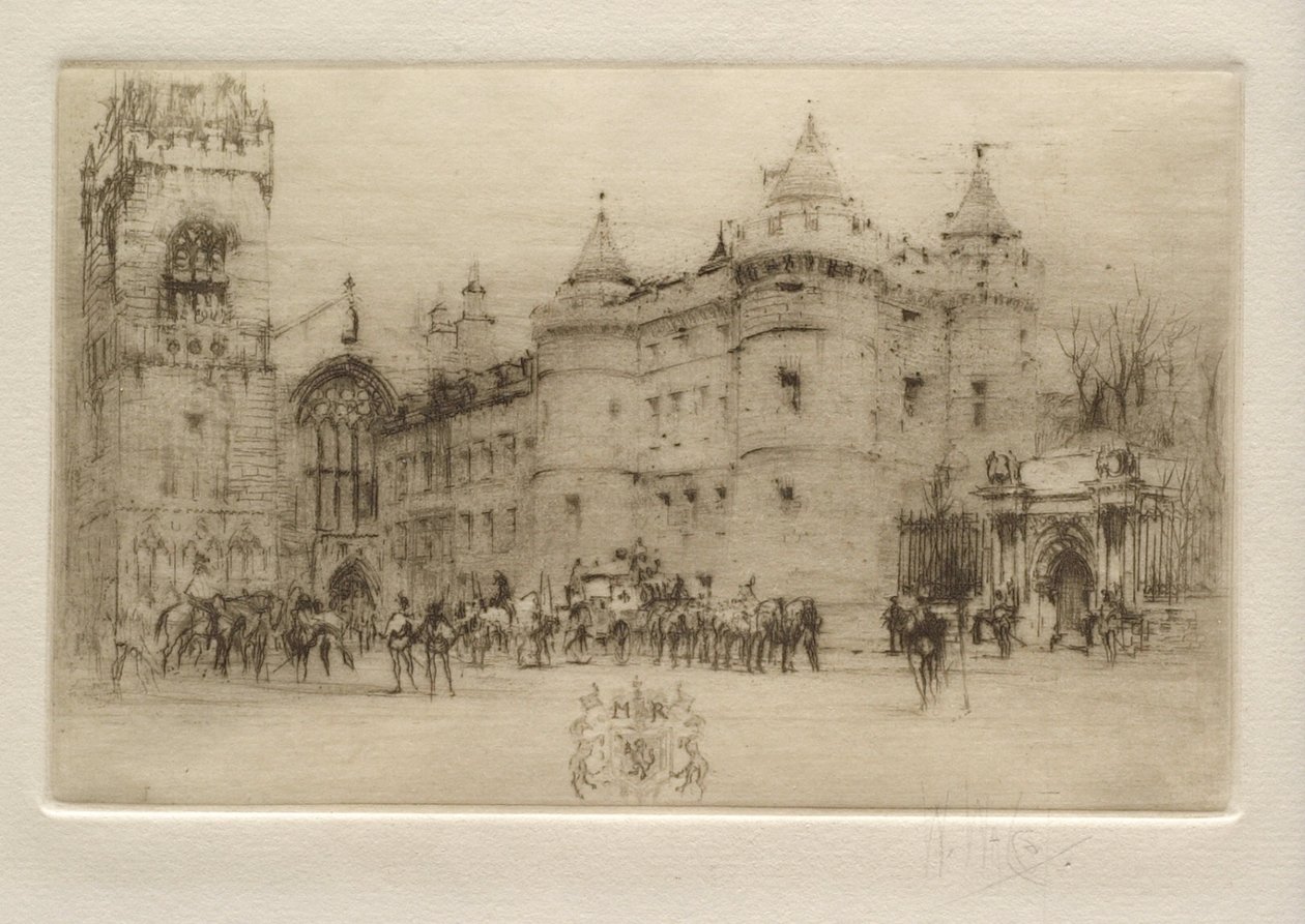 Palác Holyrood, Edinburgh (královna Marie Stuartovna opouští palác Holyrood) od William Walcot