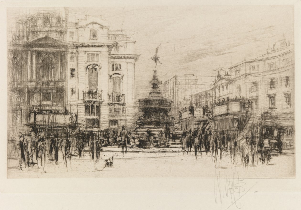 Londýnská scéna: Piccadilly Circus s divadlem Criterion, 1924. od William Walcot