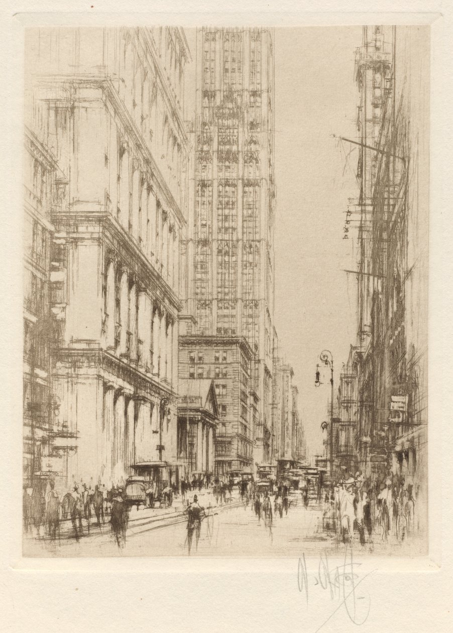 Dolní Broadway, Down-Town New York od William Walcot