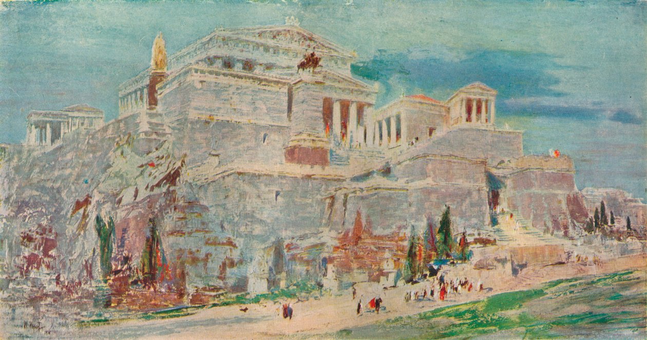 Akropole, Atény, po římské obnově, c1923. od William Walcot