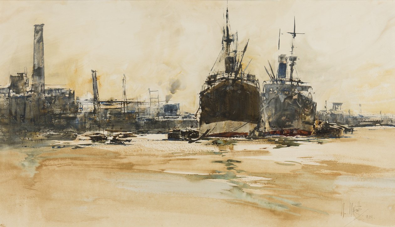 Londýnský bazén, 1924 (pero, štětec, tuš, kvaš na papíře) od William Walcot