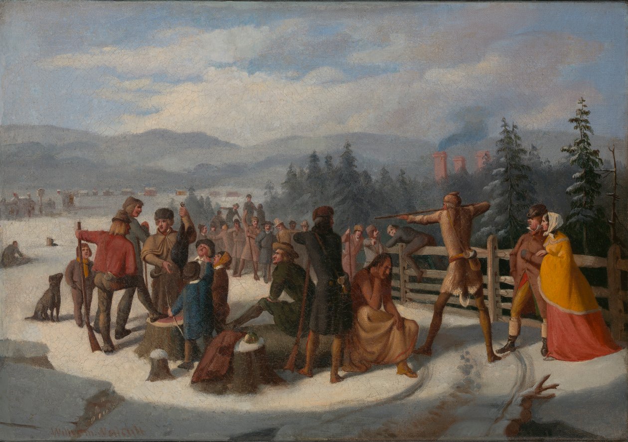 Scény z Pioneers od Coopera, Deerslayer at the Shooting Match, ca. 1850. od William Walcutt