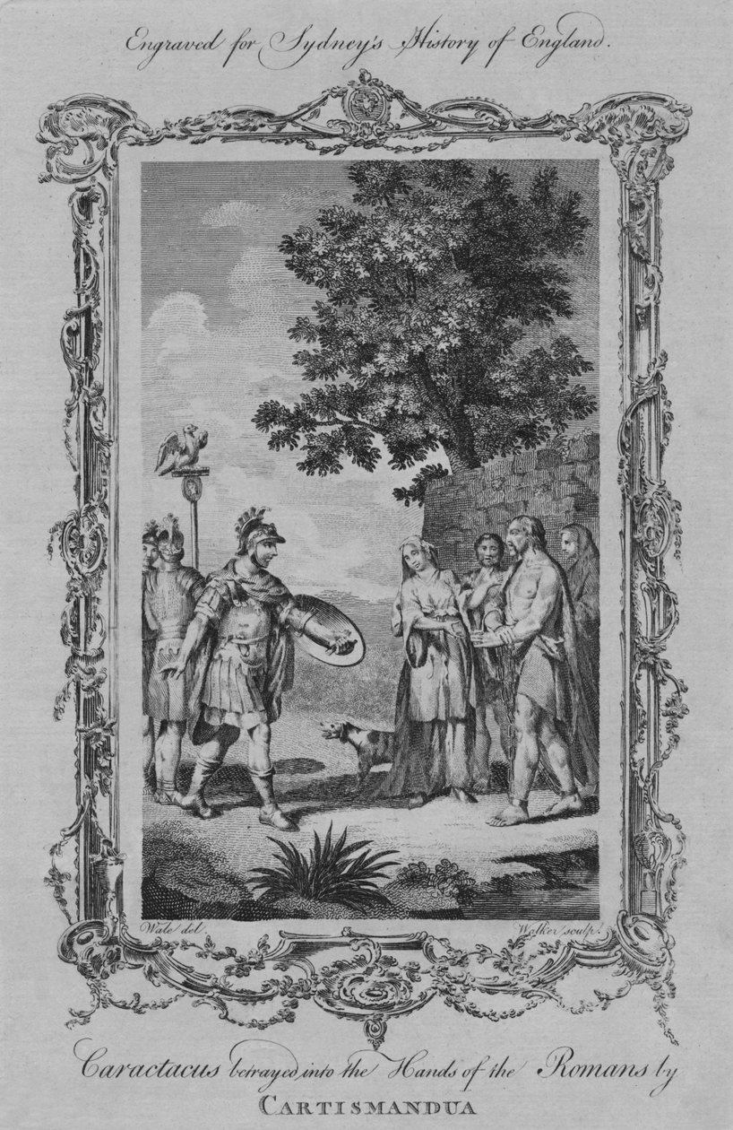 Caractacus zradil do rukou Římanů Cartismandua, 1773. od William Walker