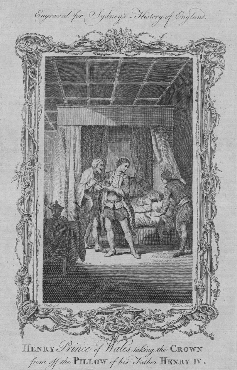 Henry Prince z Walesu sundal korunu z polštáře tohoto otce Jindřicha IV., 1773. od William Walker
