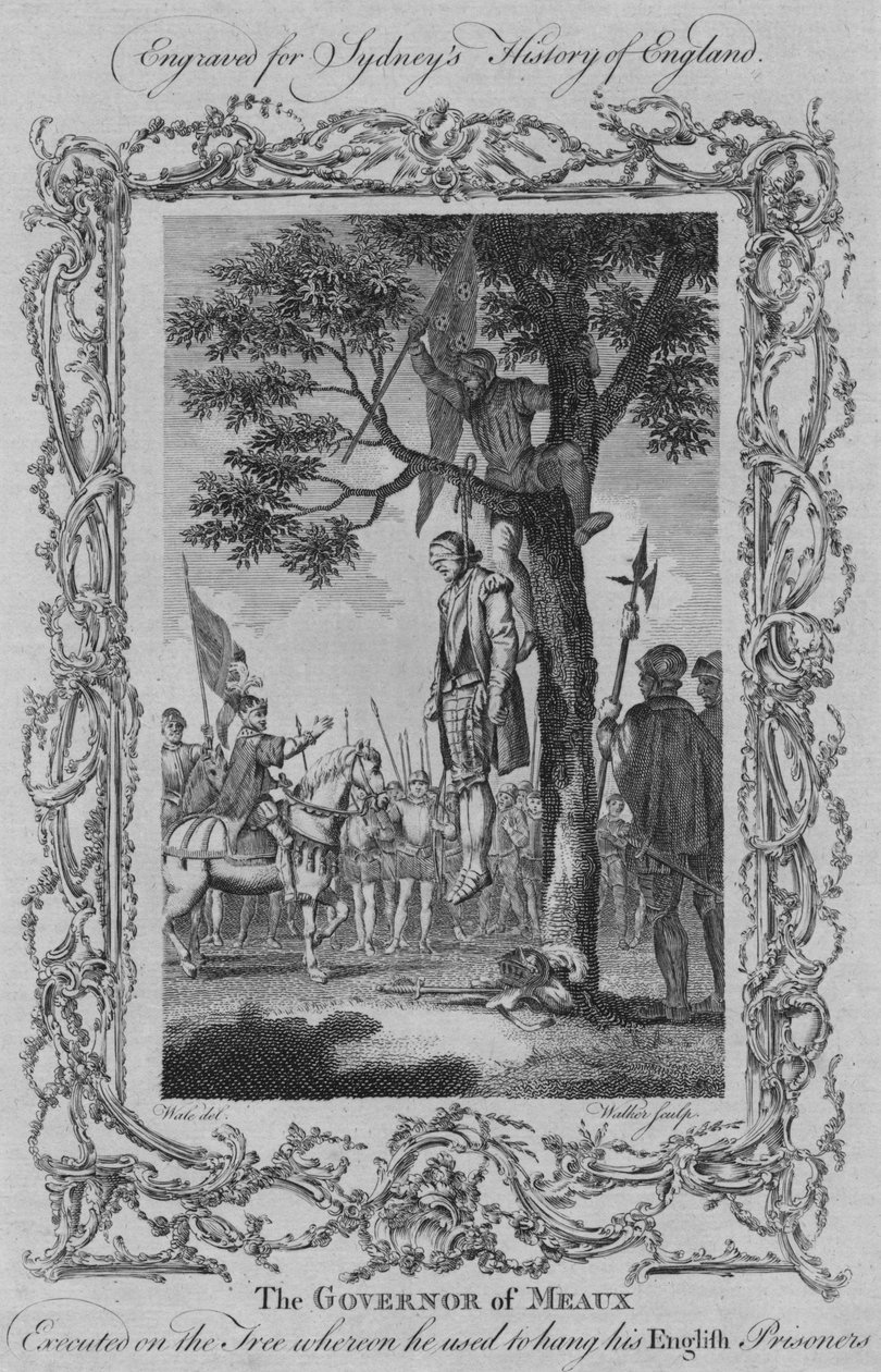Guvernér Meaux popraven na stromě, na kterém věšel své anglické zajatce, 1773. od William Walker
