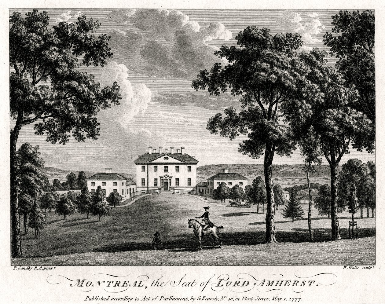 Montreal, sídlo lorda Amhersta, 1777 od William Watts