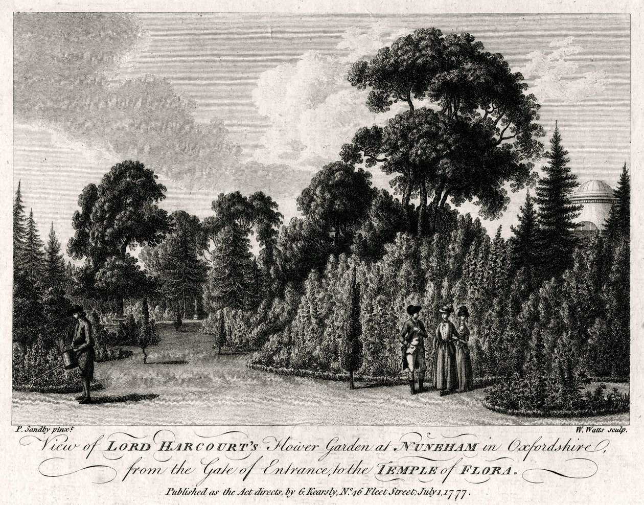 Pohled na Lord Harcourts Flower Garden v Nuneham v Oxfordshire, 1777 od William Watts