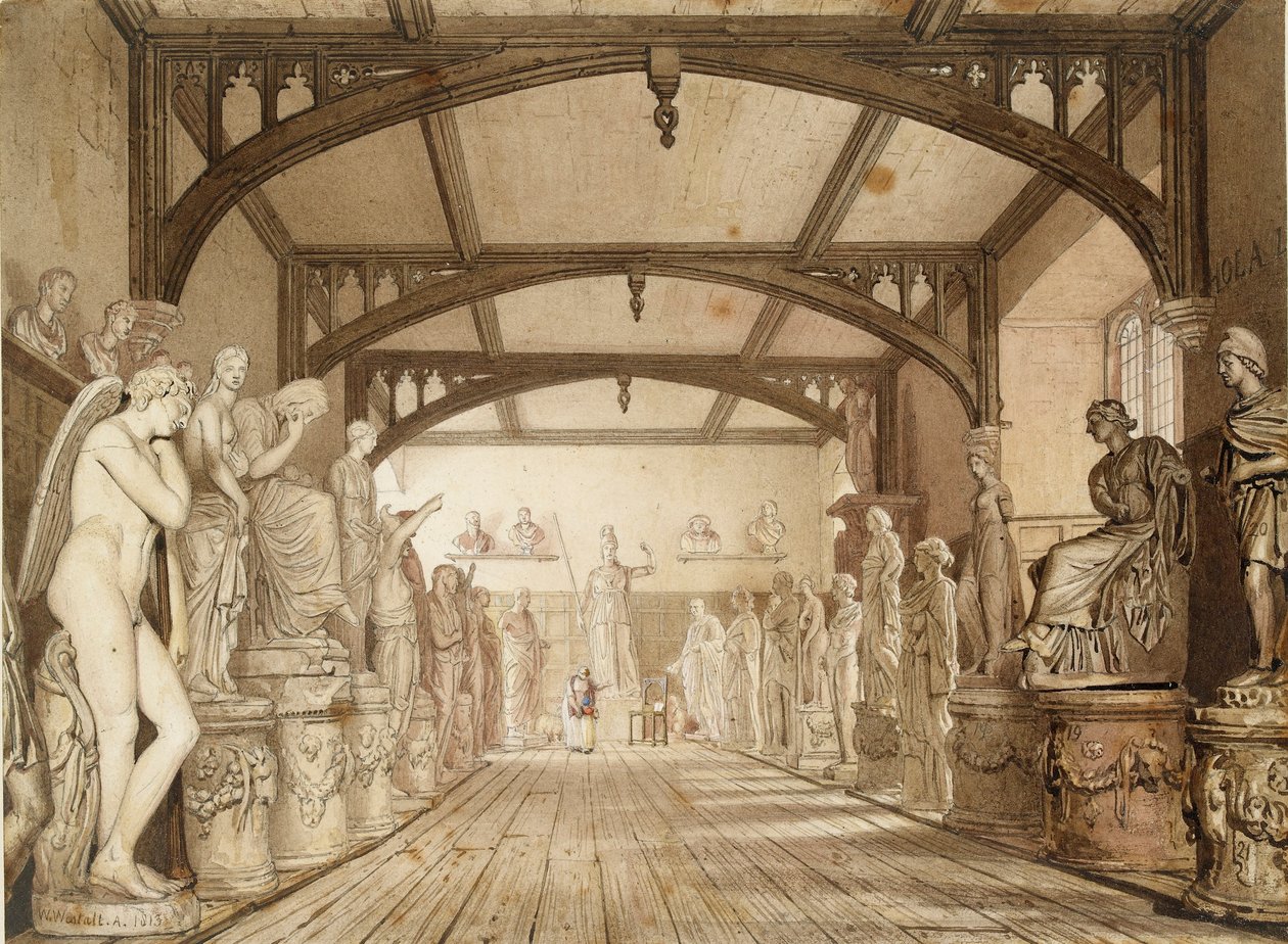 The Sculpture Gallery ve zkušebních školách, Oxford, 1813 od William Westall