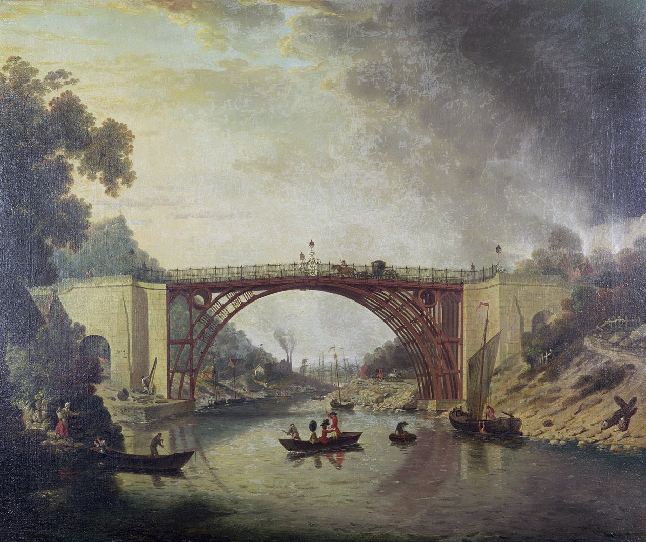 Litinový most poblíž Coalbrookdale, kolem roku 1780 od William Williams