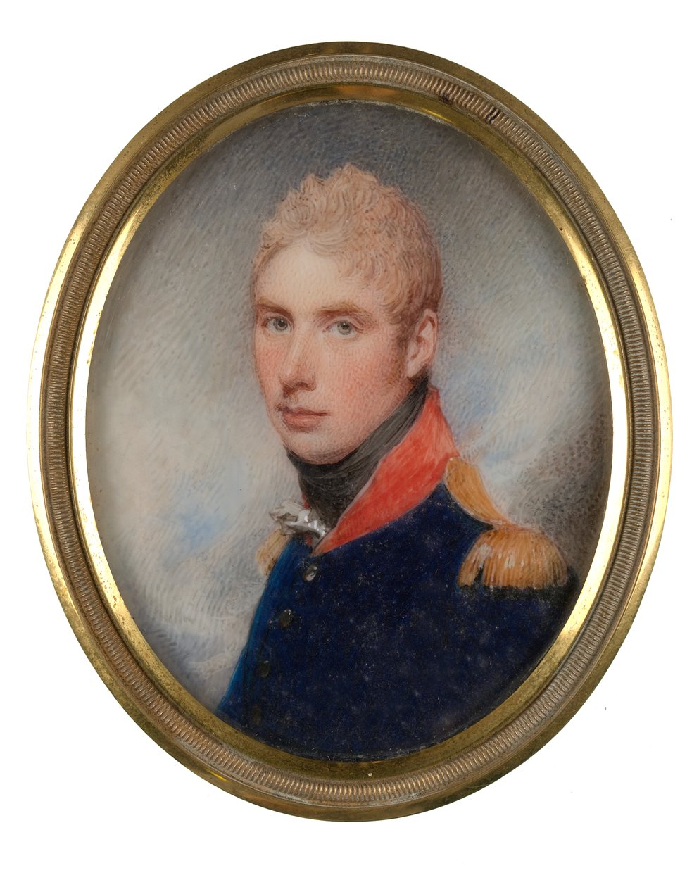 Kapitán (později podplukovník) William Tyrwhitt-Drake (1785-1848), Royal Horse Guards, květen 1809 (miniatura na slonovině) od William Wood