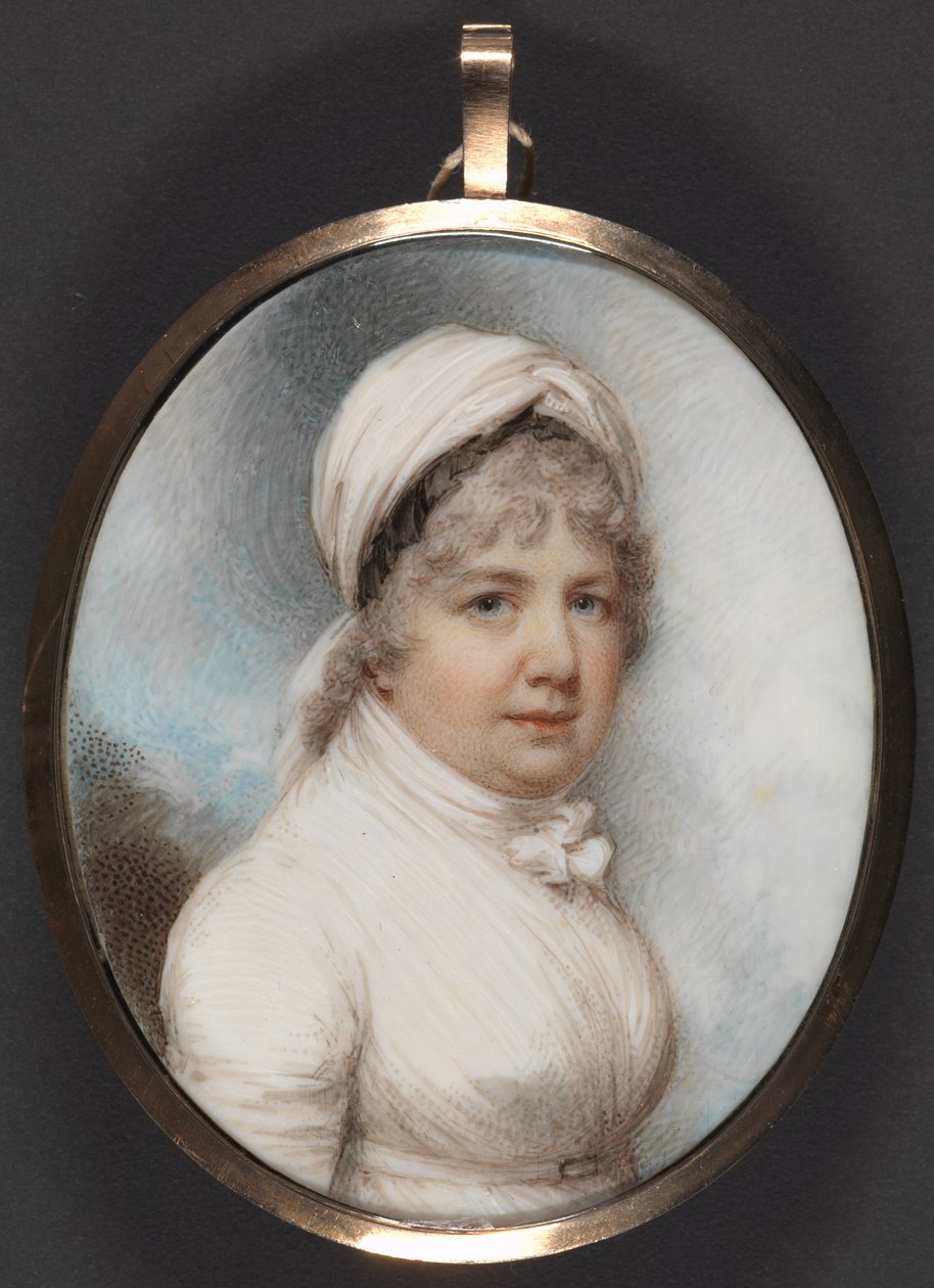Paní Ellen Devis (1746-1820) (wc a tělová barva na slonovině) od William Wood