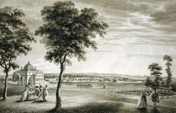 Foots-Cray Place v Kentu, sídlo Bourchier Cleeve Esq. (1715-60) (rytina) od William Woollett