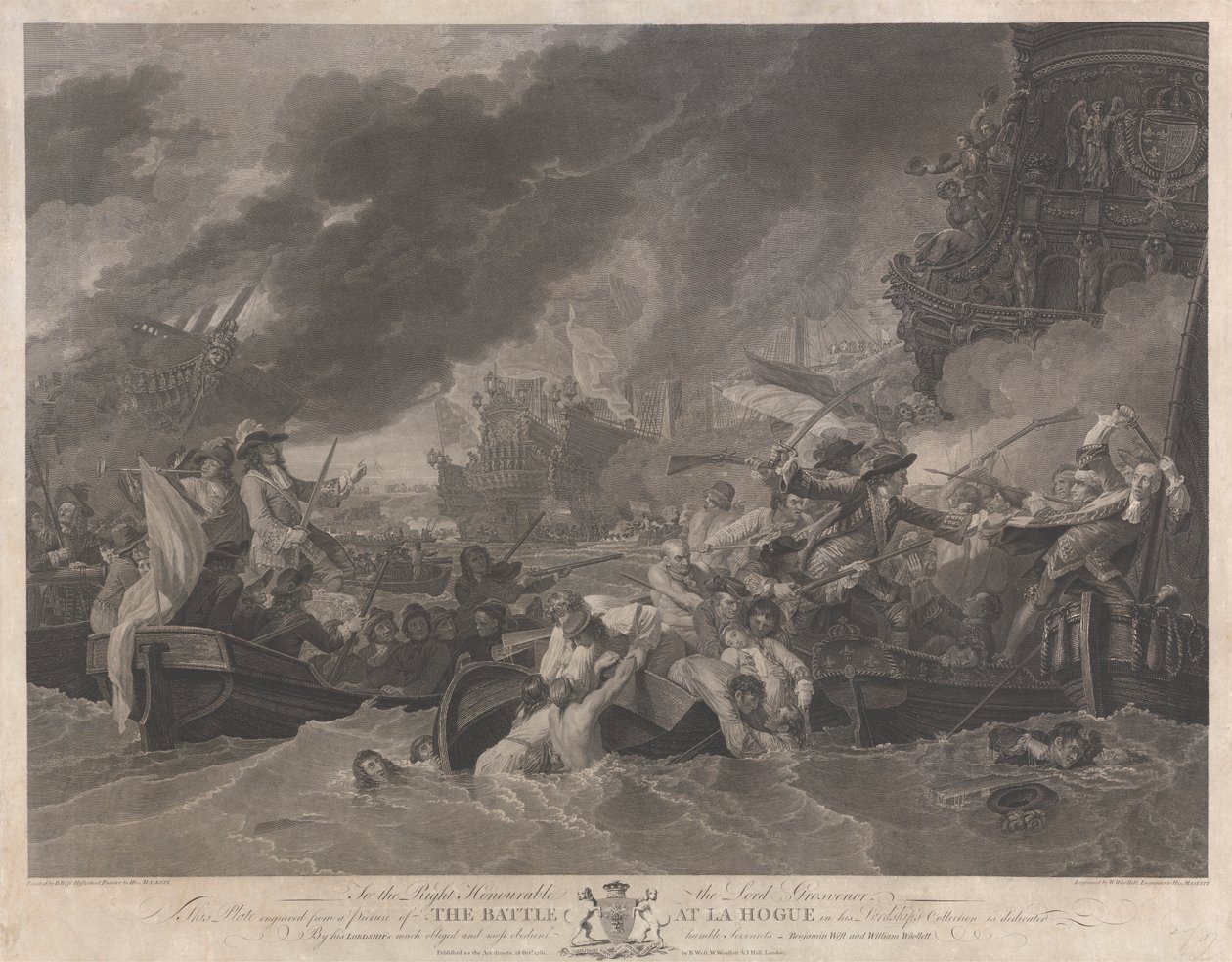 Bitva u La Hogue od William Woollett