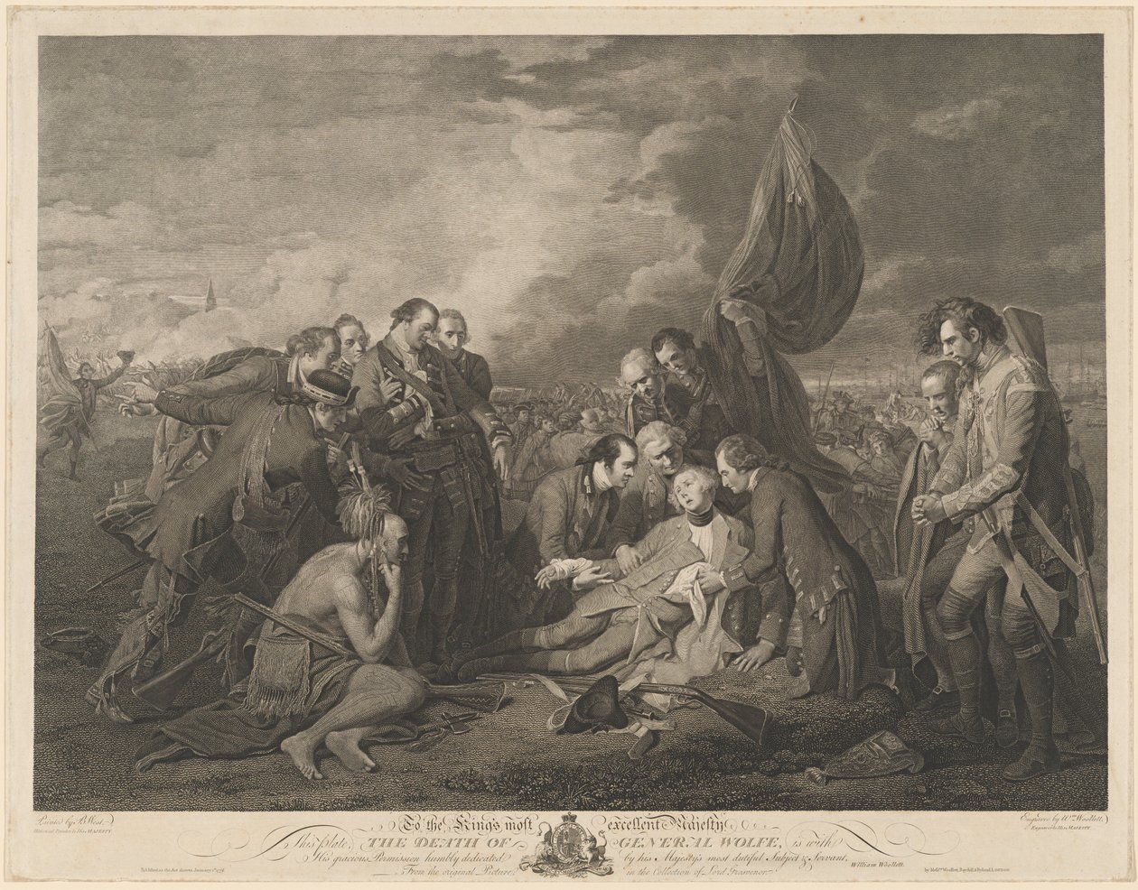 Smrt generála Wolfa od William Woollett after Benjamin West