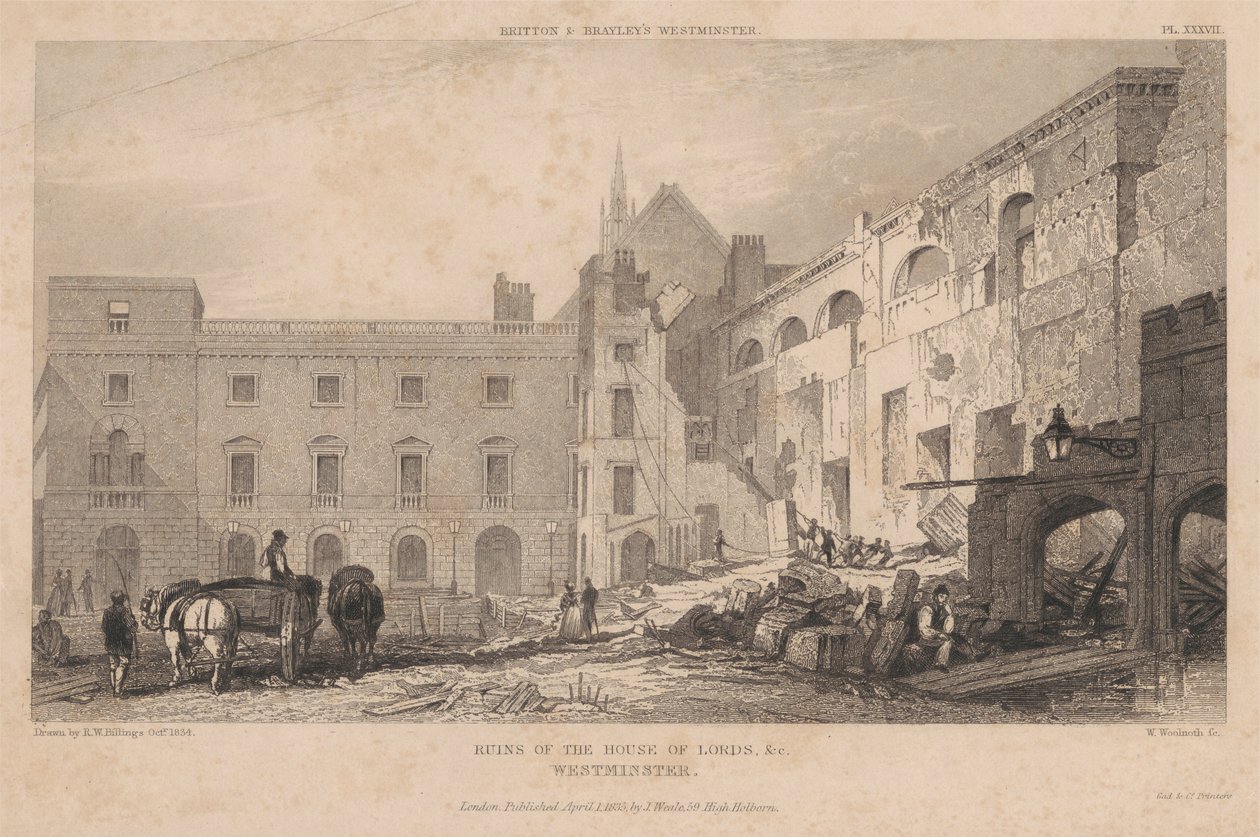 Ruiny Sněmovny lordů, Westminster od William Woolnoth