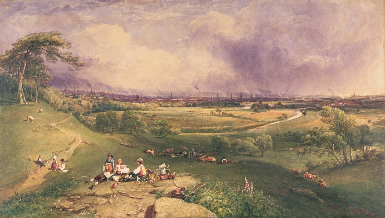 Manchester from the Cliff, Higher Broughton (akvarel na papíře) od William Wyld