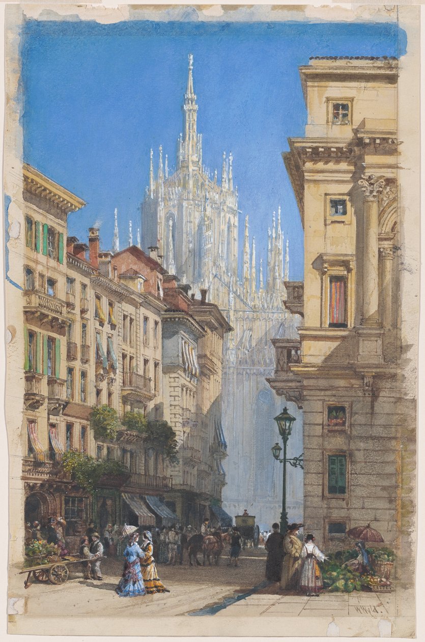 Duomo v Miláně z boční ulice od William Wyld