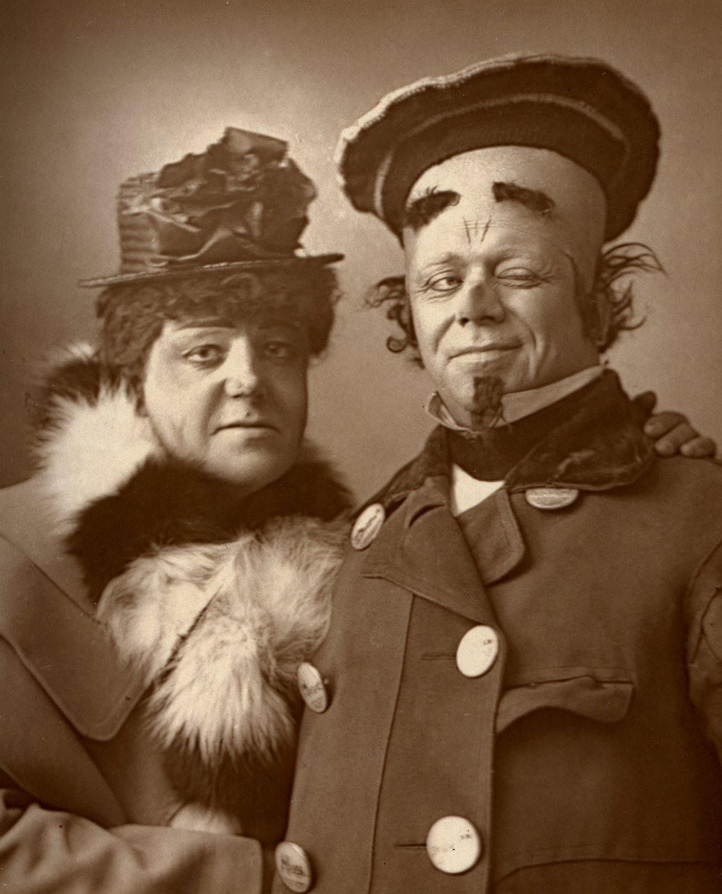 Harry Nicholls a Herbert Campbell, britští herci Královna a král, 1888. od William and Daniel Downey