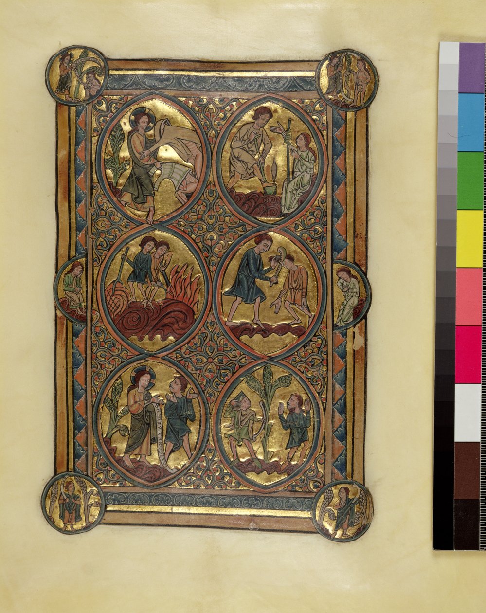 Ms 330,2 Adam a Eva, Kain a Ábel, kolem 1240 (vellum) od William de Brailes