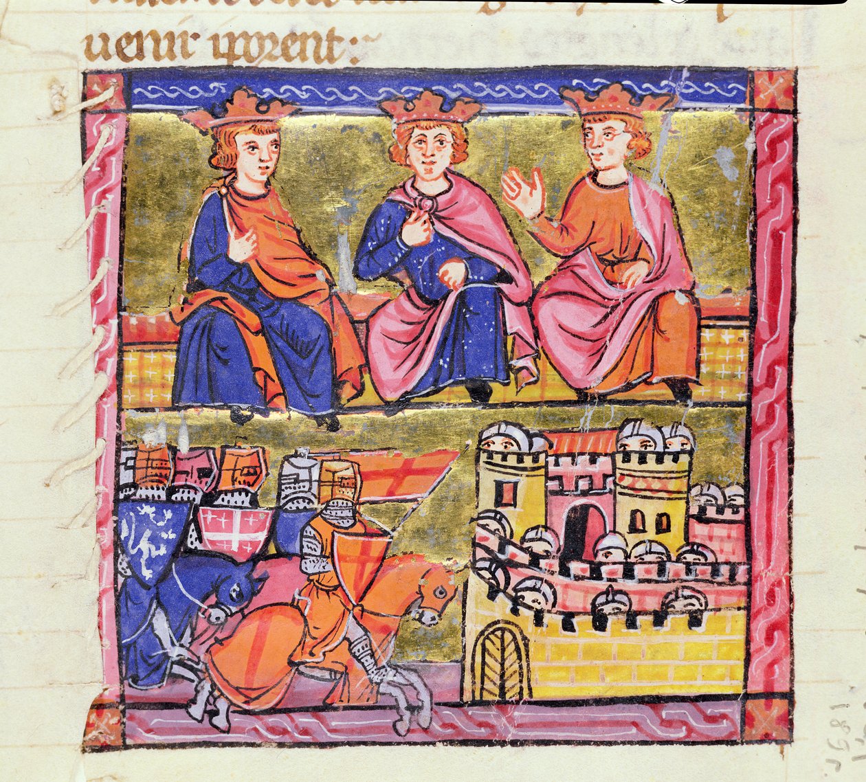 Ms 828 f.189r Koncil v Acre a obléhání Damašku, druhá křížová výprava, z "Histoire d
