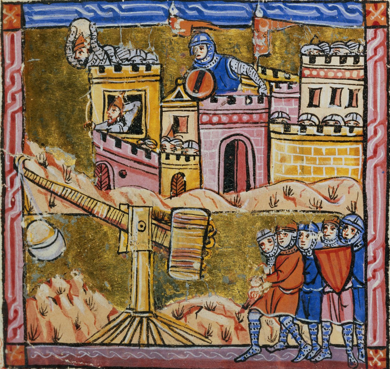 Ms 828 fol.33r Obléhání Antiochie, z Estoire d