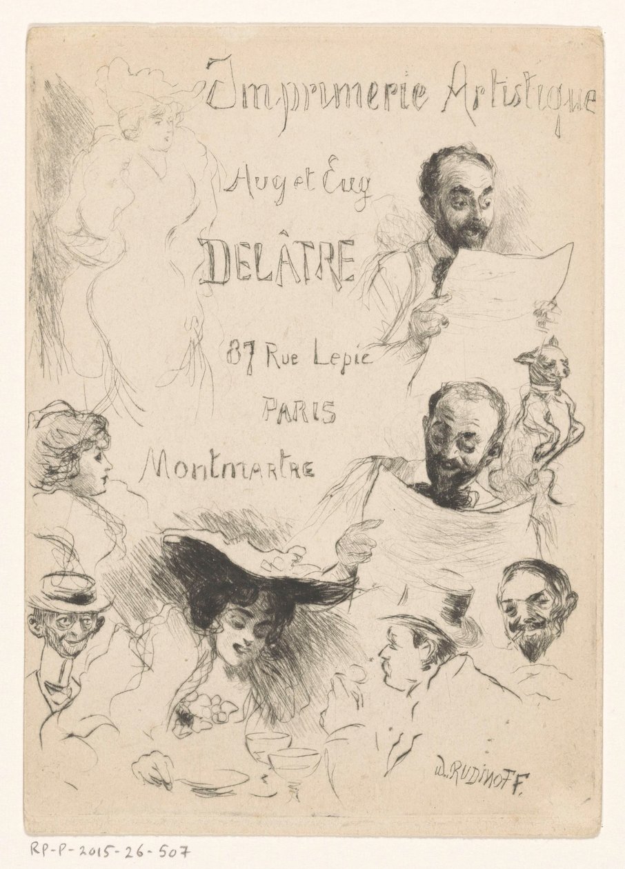 Vizitka tiskárny Eugène Delâtre v Paříži od Willibald Wolf Rudinoff