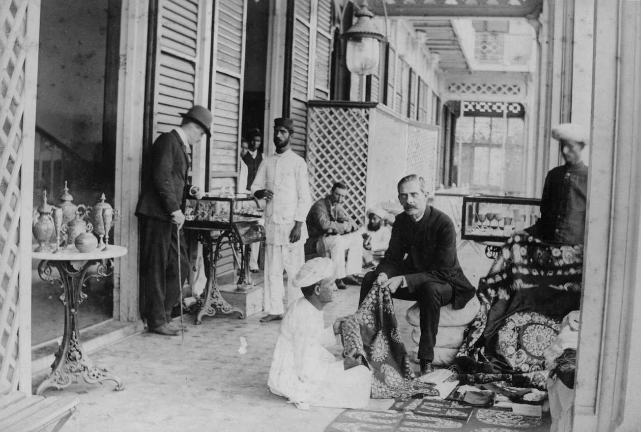 Bombaj: Veranda hotelu Watson, 70. léta 19. století od Willoughby Wallace Hooper