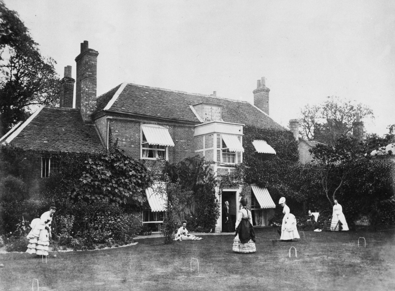 Kroket na trávníku v Elm Lodge, Streatley, c.1870 od Willoughby Wallace Hooper