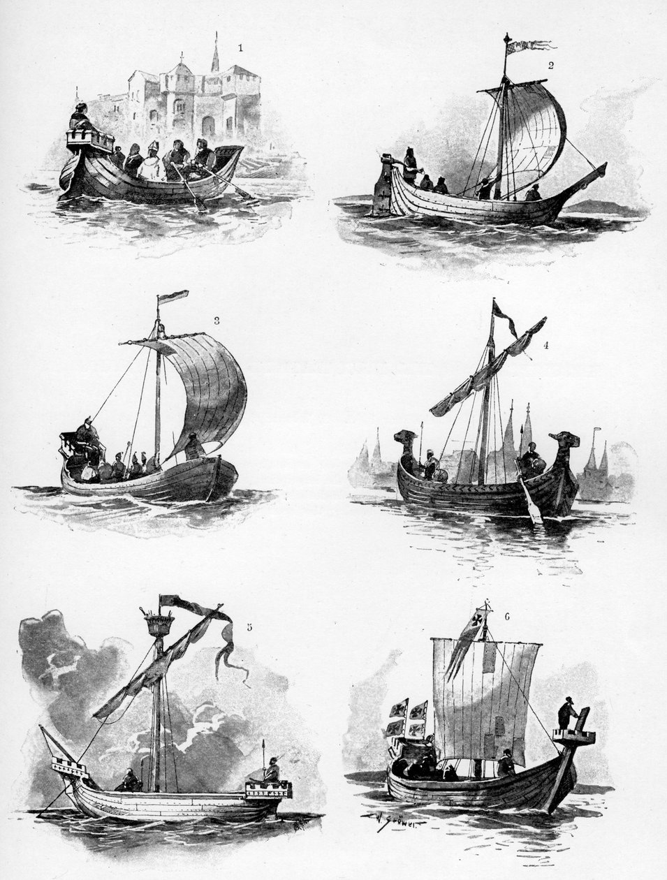 Lodě hanzovní ligy 14. a 15. století, 1903. od Willy Stöwer