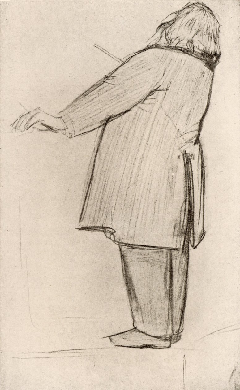 Johannes Brahms (1833-1897) německý skladatel, dirigování (kresba) od Willy von Beckerath