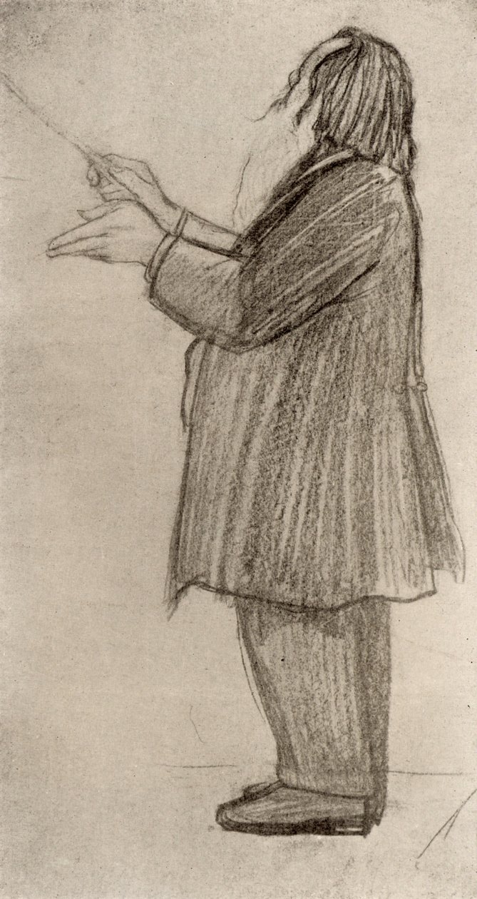 Johannes Brahms (1833-1897) německý skladatel, dirigující 9kresba) od Willy von Beckerath