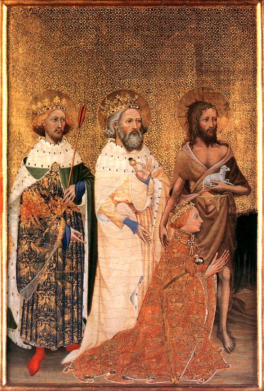 Richard II z Anglie se svými patrony, mezi 1395 a 1399. od Wilton Master