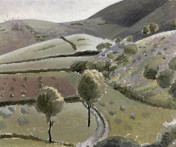 Italská krajina u jezera Lago di Piediluco, kolem 1920-23 (olej na plátně) od Winifred Knights