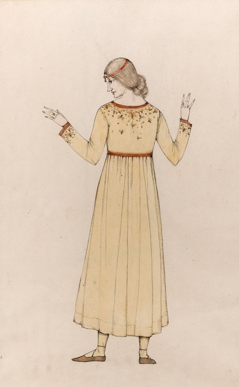 Autoportrét (pero a inkoust s mytím na papíře) od Winifred Knights